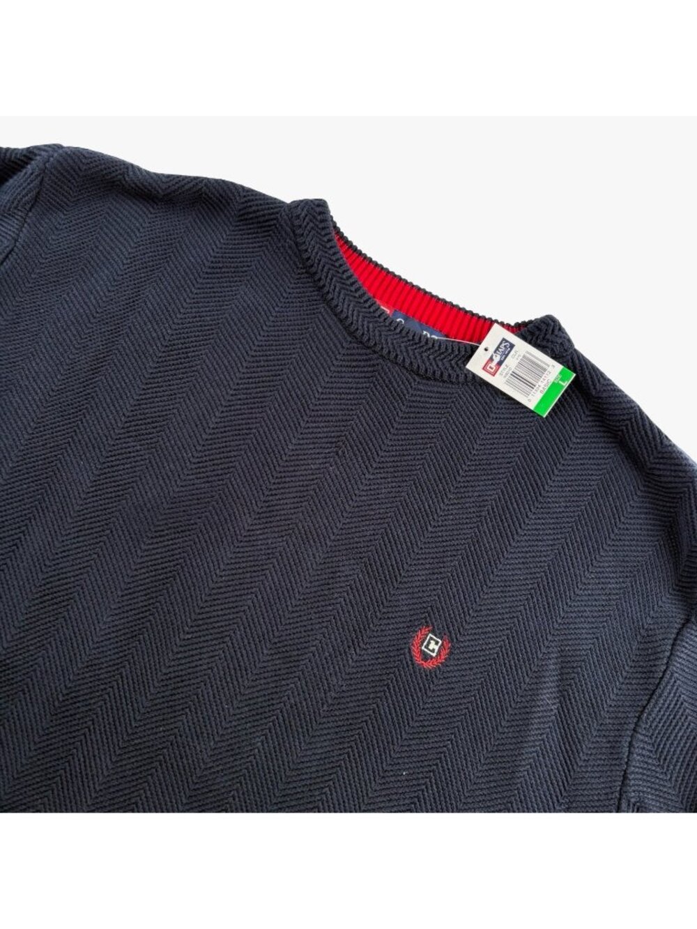 NEW VTG Chaps Men’s Cotton Crew Neck Sweater Blue • Large